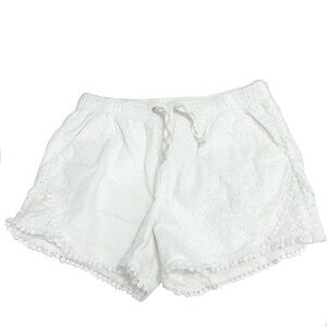 Cat & Jack White Eyelet Pull-On Shorts Size LARGE 10/12